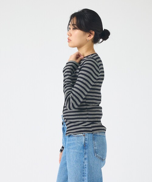 MILLER(ミラー)の「【Robert P.Miller / ロバートピーミラー】Prib Slit PO パネルリブスリットカットソー/ロンT(Tシャツ/カットソー・レディース・ブラウン/ブラック・フリー)」の20枚目の写真
