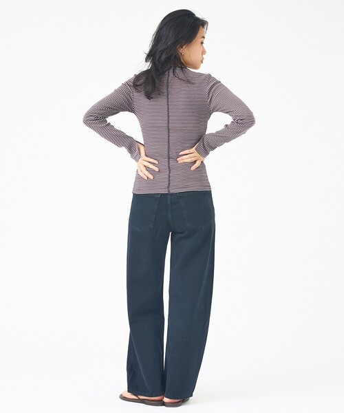 MILLER(ミラー)の「【Robert P.Miller / ロバートピーミラー】Prib Slit PO パネルリブスリットカットソー/ロンT(Tシャツ/カットソー・レディース・ブラウン/ブラック・フリー)」の8枚目の写真