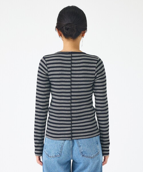 MILLER(ミラー)の「【Robert P.Miller / ロバートピーミラー】Prib Slit PO パネルリブスリットカットソー/ロンT(Tシャツ/カットソー・レディース・ブラウン/ブラック・フリー)」の11枚目の写真