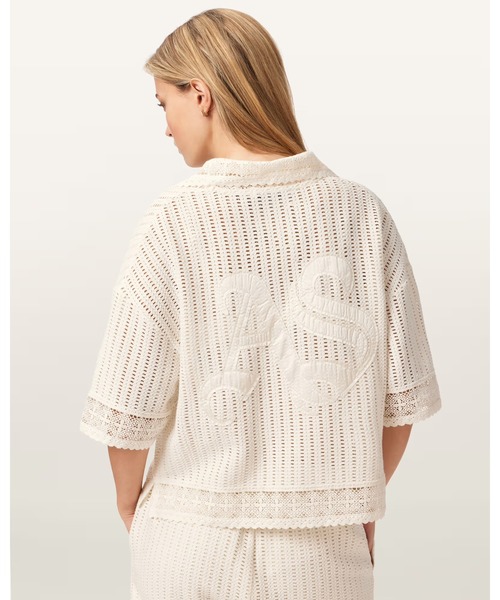 ALLSAINTS(オールセインツ)の「ELMA CROCHET LACE CROPPED TOP | ELMA クロシェ レース クロップド トップ(その他トップス・レディース・ホワイト系その他・S/M/L/XS)」の4枚目の写真