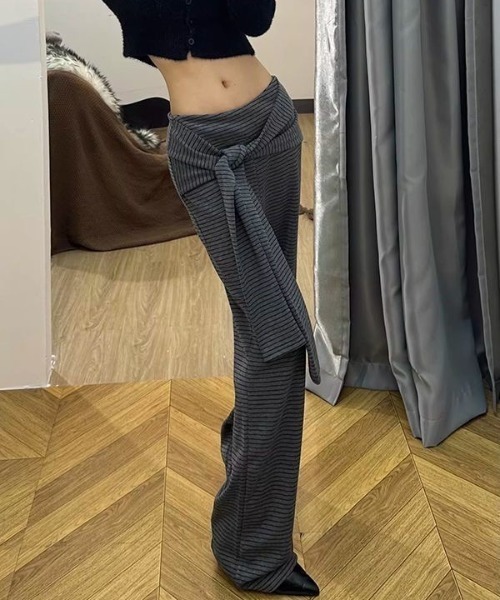 UP START(アップスタート)の「【LAMPOON】スリーブウエストボーダースエットパンツ(スウェットパンツ・レディース・グレー・SMALL/MEDIUM/LARGE)」の3枚目の写真