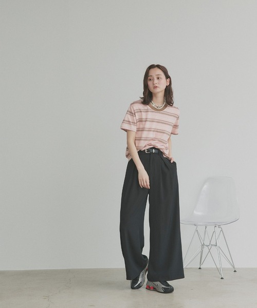 ad thie(アドティエ)の「マルチボーダー Tシャツ(Tシャツ/カットソー・レディース・イエロー/ピンク・FREE)」の22枚目の写真
