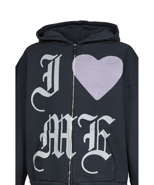 JUN/NAKAYAMA(ジュンナカヤマ)の「LOVE ME ZIP HOODIE(パーカー・メンズ・ブラック・LARGE/MEDIUM)」の5枚目の写真
