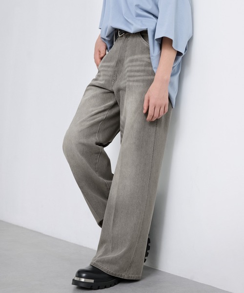 EMMA CLOTHES(エマクローズ)の「ヴィンテージ加工セミフレアデニムパンツ(デニムパンツ・メンズ・ネイビー/オフホワイト/グレー/ブルー/ブラック・S/M/L)」の3枚目の写真
