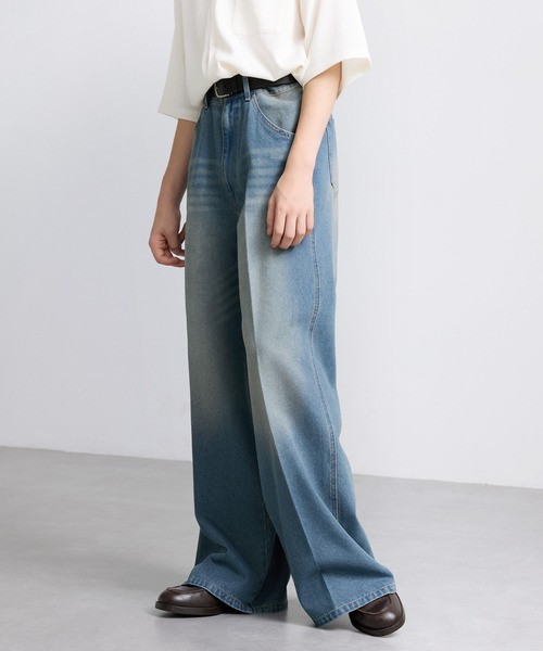 EMMA CLOTHES(エマクローズ)の「ヴィンテージ加工セミフレアデニムパンツ(デニムパンツ・メンズ・ネイビー/オフホワイト/グレー/ブルー/ブラック・S/M/L)」の5枚目の写真