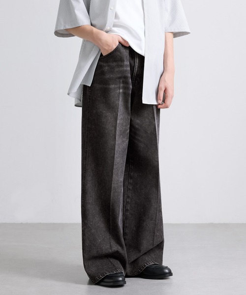 EMMA CLOTHES(エマクローズ)の「ヴィンテージ加工セミフレアデニムパンツ(デニムパンツ・メンズ・ネイビー/オフホワイト/グレー/ブルー/ブラック・S/M/L)」の7枚目の写真