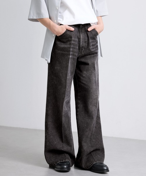 EMMA CLOTHES(エマクローズ)の「ヴィンテージ加工セミフレアデニムパンツ(デニムパンツ・メンズ・ネイビー/オフホワイト/グレー/ブルー/ブラック・S/M/L)」の8枚目の写真