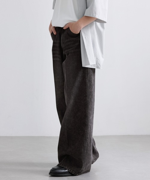 EMMA CLOTHES(エマクローズ)の「ヴィンテージ加工セミフレアデニムパンツ(デニムパンツ・メンズ・ネイビー/オフホワイト/グレー/ブルー/ブラック・S/M/L)」の9枚目の写真