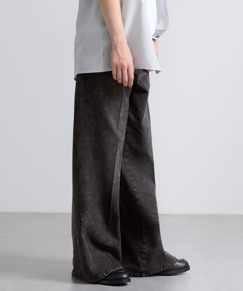 EMMA CLOTHES(エマクローズ)の「ヴィンテージ加工セミフレアデニムパンツ(デニムパンツ・メンズ・ネイビー/オフホワイト/グレー/ブルー/ブラック・S/M/L)」の12枚目の写真