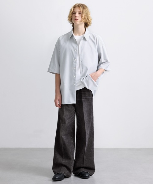 EMMA CLOTHES(エマクローズ)の「ヴィンテージ加工セミフレアデニムパンツ(デニムパンツ・メンズ・ネイビー/オフホワイト/グレー/ブルー/ブラック・S/M/L)」の17枚目の写真