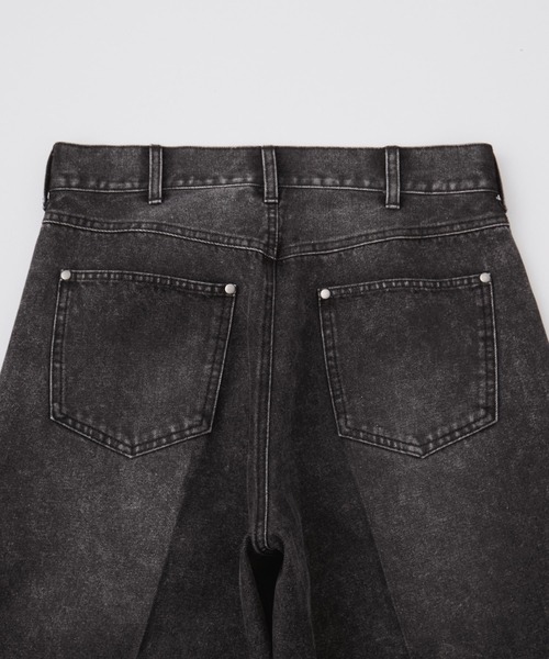 EMMA CLOTHES(エマクローズ)の「ヴィンテージ加工セミフレアデニムパンツ(デニムパンツ・メンズ・ネイビー/オフホワイト/グレー/ブルー/ブラック・S/M/L)」の9枚目の写真