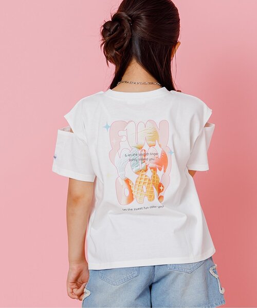 algy(アルジー)の「ロゴ抜き転写半袖Tシャツ(Tシャツ/カットソー・キッズ・オフホワイト/ミント/チャコール・160/150/140/130)」の2枚目の写真