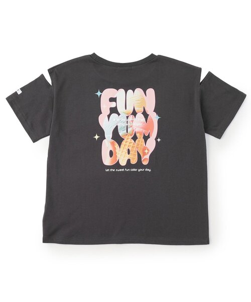 algy(アルジー)の「ロゴ抜き転写半袖Tシャツ(Tシャツ/カットソー・キッズ・オフホワイト/ミント/チャコール・160/150/140/130)」の3枚目の写真