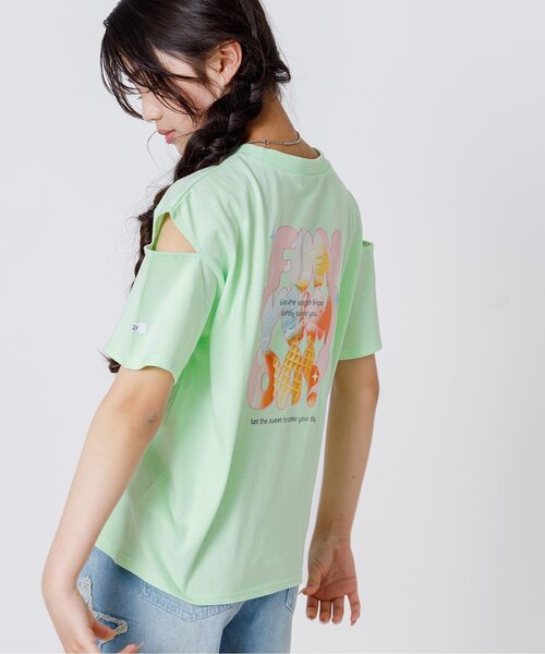 セール】ロゴ抜き転写半袖Tシャツ（Tシャツ/カットソー）｜algy