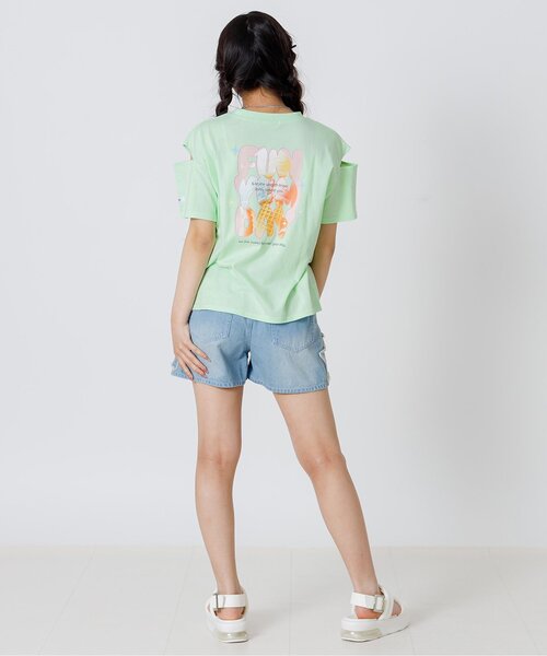 algy(アルジー)の「ロゴ抜き転写半袖Tシャツ(Tシャツ/カットソー・キッズ・オフホワイト/ミント/チャコール・160/150/140/130)」の10枚目の写真