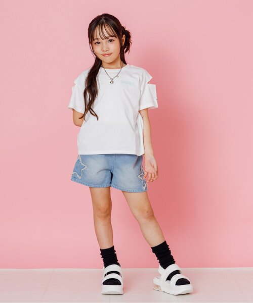 algy(アルジー)の「ロゴ抜き転写半袖Tシャツ(Tシャツ/カットソー・キッズ・オフホワイト/ミント/チャコール・160/150/140/130)」の11枚目の写真