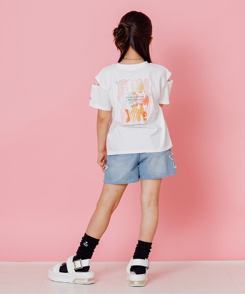 algy(アルジー)の「ロゴ抜き転写半袖Tシャツ(Tシャツ/カットソー・キッズ・オフホワイト/ミント/チャコール・160/150/140/130)」の12枚目の写真