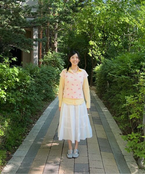 ROGIN N ROSIE(ロギンエンロージー)の「Ribbon Printed Round Shoulder T-shirt Pink(Tシャツ/カットソー・レディース・その他・FREE)」の8枚目の写真