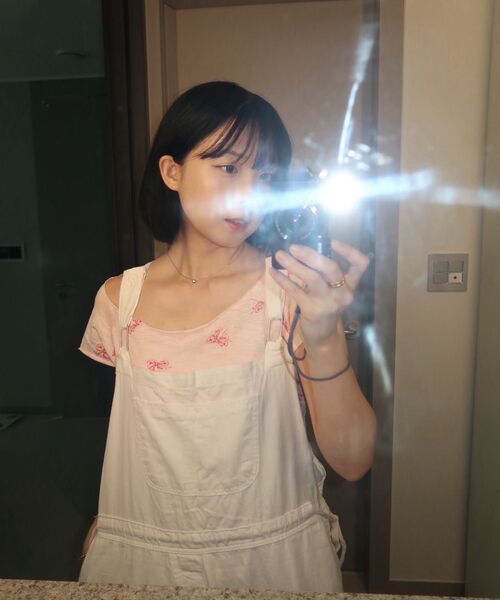 ROGIN N ROSIE(ロギンエンロージー)の「Ribbon Printed Round Shoulder T-shirt Pink(Tシャツ/カットソー・レディース・その他・FREE)」の10枚目の写真