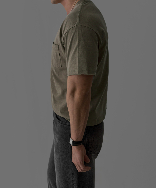 BOWLOW PRODUCT（バウロープロダクト）の「ウォッシュドカットオフクロップTシャツ[モカ]（Tシャツ/カットソー・メンズ・その他・MEDIUM/LARGE/X-LARGE）」の4枚目の写真