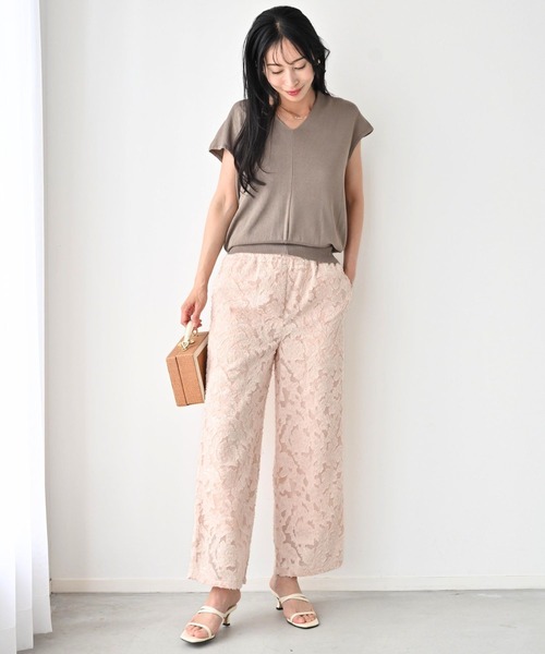 Ehre style(エーレスタイル)の「いつもの服がぐっと華やぐ ジャガードパンツ(その他パンツ・レディース・ピンク/ブラウン/ブラック・FREE)」の11枚目の写真