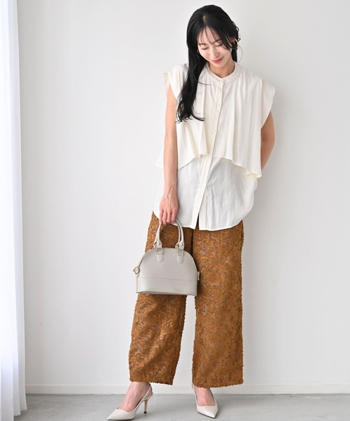 Ehre style(エーレスタイル)の「いつもの服がぐっと華やぐ ジャガードパンツ(その他パンツ・レディース・ピンク/ブラウン/ブラック・FREE)」の18枚目の写真