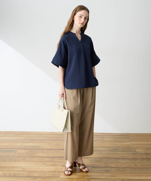 LE SOUK HOLIDAY(ルスークホリデー)の「リネンライクスキッパーブラウス【接触冷感・セットアップ対応】(シャツ/ブラウス・レディース・チャコールグレー/ネイビー・M/L)」の11枚目の写真
