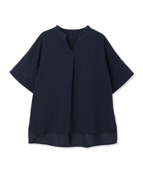 LE SOUK HOLIDAY(ルスークホリデー)の「リネンライクスキッパーブラウス【接触冷感・セットアップ対応】(シャツ/ブラウス・レディース・チャコールグレー/ネイビー・M/L)」の15枚目の写真