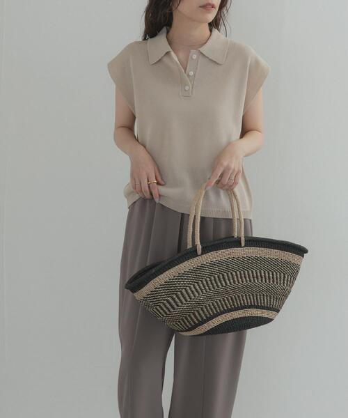 URBAN RESEARCH DOORS(アーバンリサーチドアーズ)の「『WEB限定』フレンチスリーブポロニット(ニット/セーター・レディース・ベージュ/レッド/ブラック・FREE)」の14枚目の写真