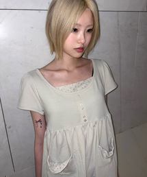シャーリングフレアTシャツ [ミント]