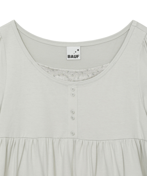 BAUF（バウフ）の「シャーリングフレアTシャツ [ミント]（Tシャツ/カットソー・レディース・その他・FREE）」の4枚目の写真