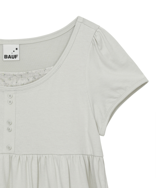 BAUF（バウフ）の「シャーリングフレアTシャツ [ミント]（Tシャツ/カットソー・レディース・その他・FREE）」の5枚目の写真