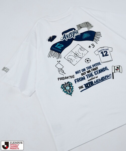 FREAK'S STORE(フリークスストア)の「J.LEAGUE × FREAK’S STORE 別注SUPPORTERS SHORT SLEEVE TEE 【アビスパ福岡】/ Jリーグ 別注 Tシャツ(Tシャツ/カットソー・メンズ・ホワイト/チャコールグレー・SMALL/MEDIUM/X-LARGE/LARGE)」の1枚目の写真