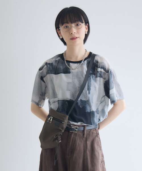 Paradise Picnic(パラダイスピクニック)の「TRANOI. ウォーターペイントプリントブラウス(シャツ/ブラウス・レディース・ブラック/グレー/ブルー・FREE)」の8枚目の写真