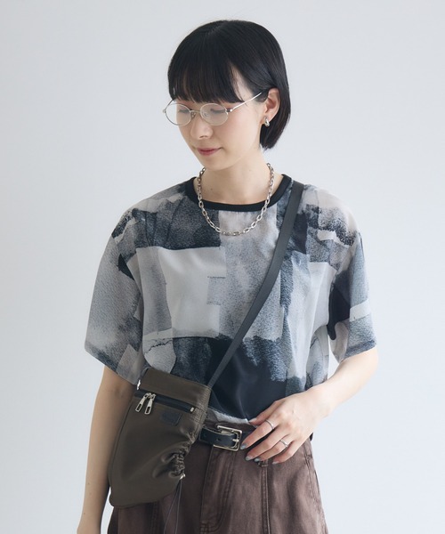 Paradise Picnic(パラダイスピクニック)の「TRANOI. ウォーターペイントプリントブラウス(シャツ/ブラウス・レディース・ブラック/グレー/ブルー・FREE)」の7枚目の写真