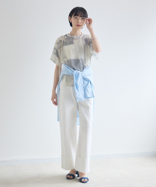 Paradise Picnic(パラダイスピクニック)の「TRANOI. ウォーターペイントプリントブラウス(シャツ/ブラウス・レディース・ブラック/グレー/ブルー・FREE)」の16枚目の写真