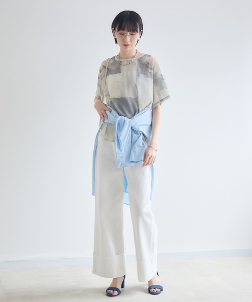 Paradise Picnic(パラダイスピクニック)の「TRANOI. ウォーターペイントプリントブラウス(シャツ/ブラウス・レディース・ブラック/グレー/ブルー・FREE)」の14枚目の写真