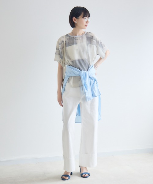 Paradise Picnic(パラダイスピクニック)の「TRANOI. ウォーターペイントプリントブラウス(シャツ/ブラウス・レディース・ブラック/グレー/ブルー・FREE)」の13枚目の写真