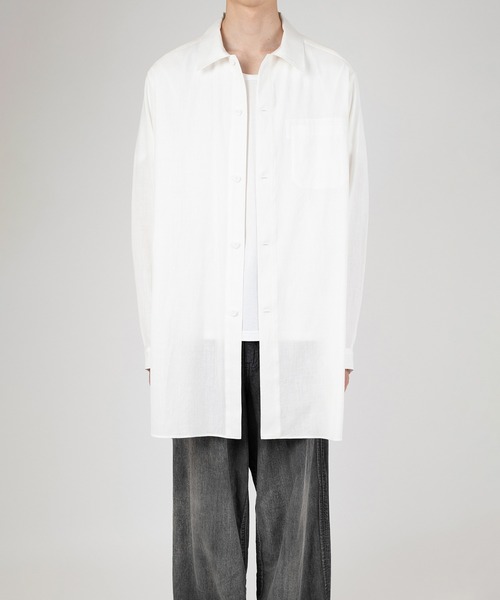 LAD MUSICIAN(ラッドミュージシャン)の「KHADI CALICO HOSPITAL LONG SHIRT(シャツ/ブラウス・メンズ・ホワイト/ブラック・44/42/46)」の16枚目の写真