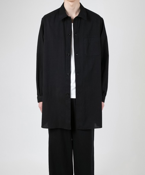 LAD MUSICIAN(ラッドミュージシャン)の「KHADI CALICO HOSPITAL LONG SHIRT(シャツ/ブラウス・メンズ・ホワイト/ブラック・44/42/46)」の5枚目の写真