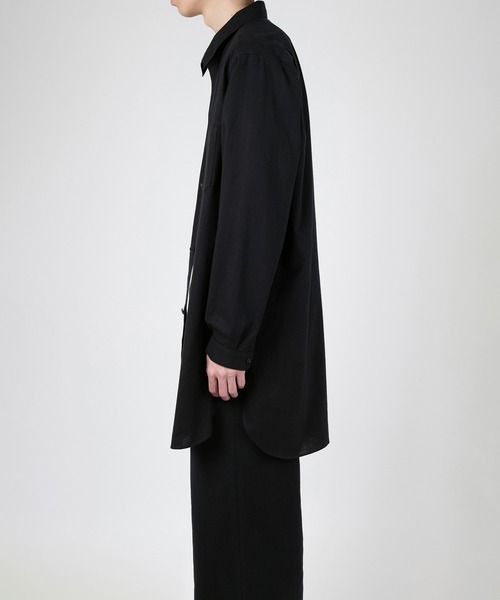 LAD MUSICIAN(ラッドミュージシャン)の「KHADI CALICO HOSPITAL LONG SHIRT(シャツ/ブラウス・メンズ・ホワイト/ブラック・44/42/46)」の6枚目の写真