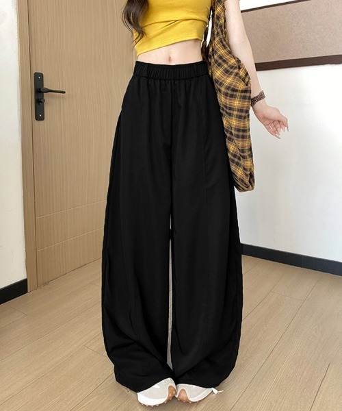 Miniministore(ミニミニストア)の「ワイドカーブパンツカーゴイージーパンツ夏(デニムパンツ・レディース・ベージュ/ホワイト/ネイビー/ブラック・FREE)」の3枚目の写真
