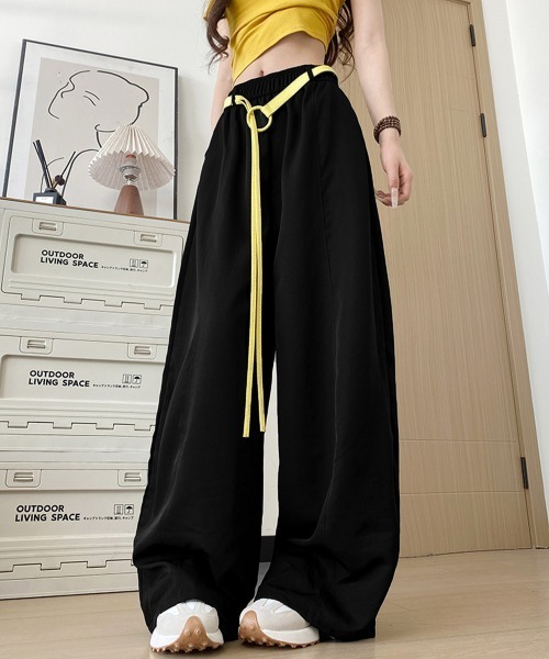 Miniministore(ミニミニストア)の「ワイドカーブパンツカーゴイージーパンツ夏(デニムパンツ・レディース・ベージュ/ホワイト/ネイビー/ブラック・FREE)」の11枚目の写真
