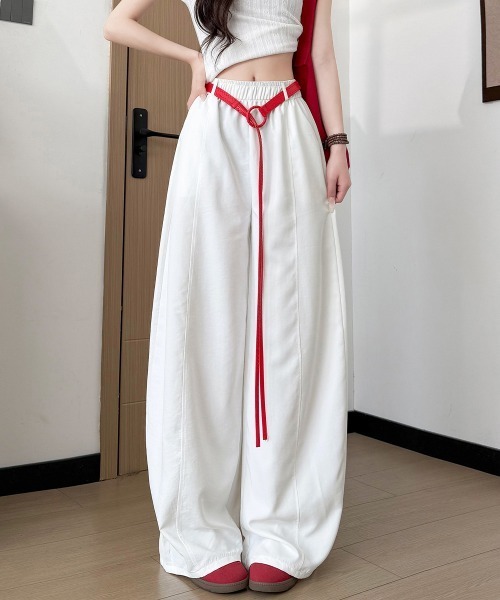 Miniministore(ミニミニストア)の「ワイドカーブパンツカーゴイージーパンツ夏(デニムパンツ・レディース・ベージュ/ホワイト/ネイビー/ブラック・FREE)」の13枚目の写真