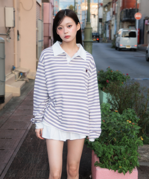 ROSEFRANTZ（ロゼフランツ）の「Stripe Collar Long Sleeve [Ivory]（Tシャツ/カットソー・レディース・アイボリー・OS）」の13枚目の写真
