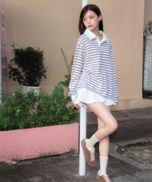 ROSEFRANTZ（ロゼフランツ）の「Stripe Collar Long Sleeve [Ivory]（Tシャツ/カットソー・レディース・アイボリー・OS）」の11枚目の写真