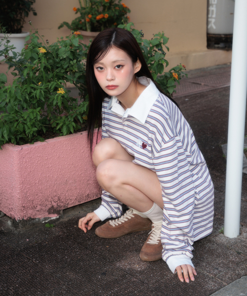ROSEFRANTZ（ロゼフランツ）の「Stripe Collar Long Sleeve [Ivory]（Tシャツ/カットソー・レディース・アイボリー・OS）」の7枚目の写真