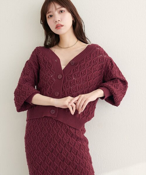 natural couture(ナチュラルクチュール)の「【6/12~6/14限定受注販売】前後2WAYケーブル編みニット(ニット/セーター・レディース・チャコールグレー/ブラック/アイボリー/ボルドー・FREE)」の7枚目の写真
