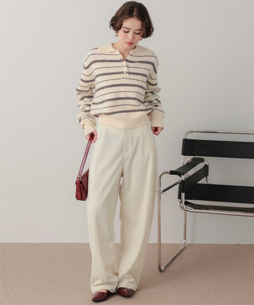 titivate(ティティベイト)の「ほわっとポロ襟ニットプルオーバー(ニット/セーター・レディース・ブラウン/グレー/アイボリー・M/L)」の6枚目の写真