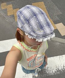 HELLO.SANFRANCISCO（ハローサンフランシスコ）の「【HELLO.SANFRANCISCO/ハローサンフランシスコ】スターチェックレース付きハンチング（キャップ）」